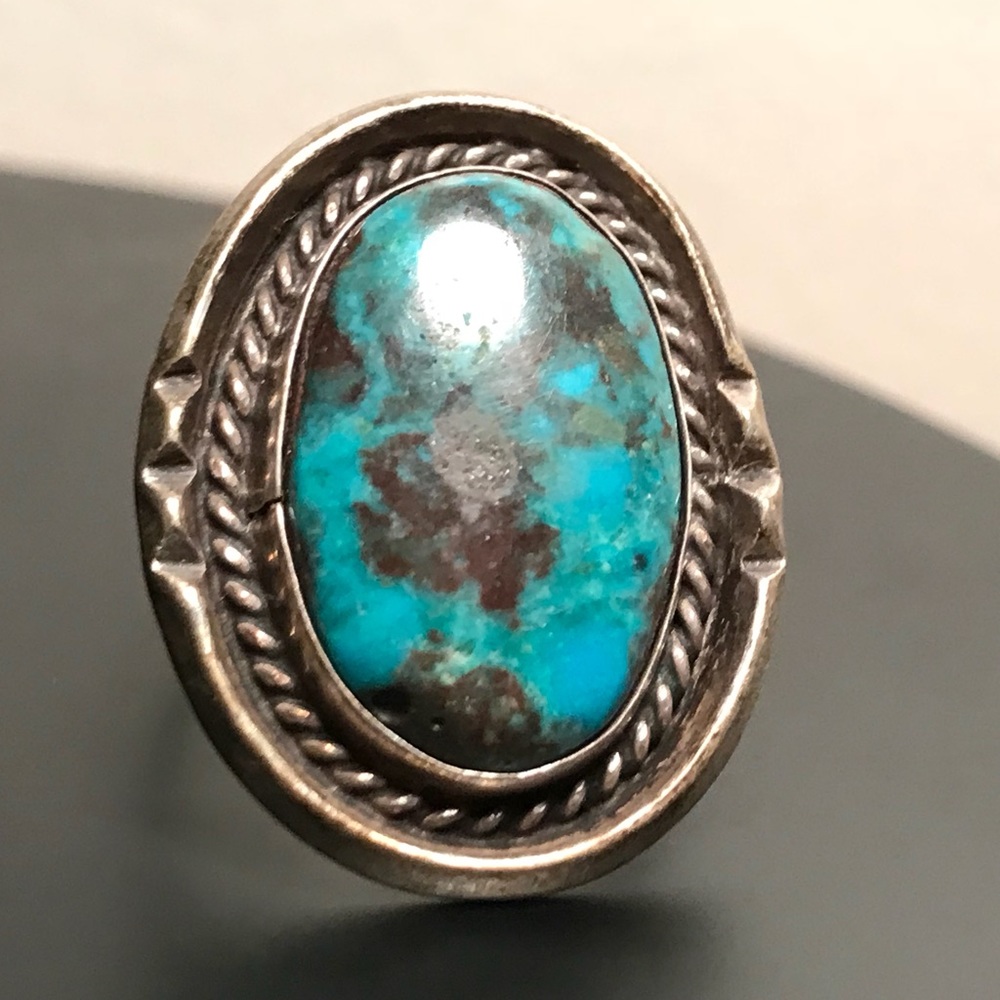 Native American Stormy Mountain Turquoise Ring